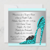Invitation Fête des mariées de lingerie Leopard turquoise (Dos)