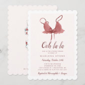 Invitation Fête des mariées de lingerie rose (Devant / Derrière)