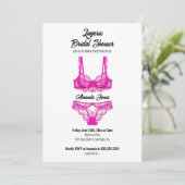 Invitation Fête des mariées de lingerie rose (Debout devant)