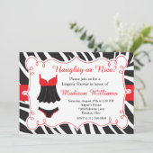 Invitation Fête des mariées de lingerie rouge ou Nice (Debout devant)