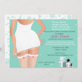 Invitation Fête des mariées de lingerie turquoise