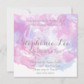 Invitation Fête des mariées de lisses de framboise d'aquarell (Dos)