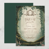 Invitation Fête des mariées de livre de contes forestiers enc (Devant / Derrière)