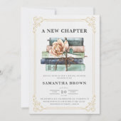 Invitation Fête des mariées de livres floraux (Devant)