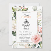 Invitation Fête des mariées de Lunettes de Champagne Roses (Devant)