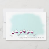 Invitation Fête des mariées de Lunettes de Vin Rouge (Dos)