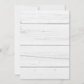 Invitation Fête des mariées de luxe rose or fleuri bois blanc (Dos)