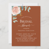 Invitation Fête des mariées de luxe rose or fleuri brûlé oran (Devant)