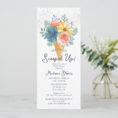 Invitation Fête des mariées de Macaron Floral Succulent (Debout devant)