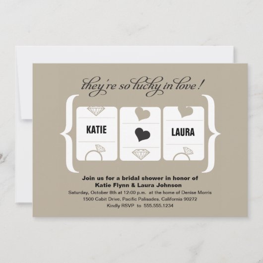 Invitation Fête des mariées de machine à sous (Devant)