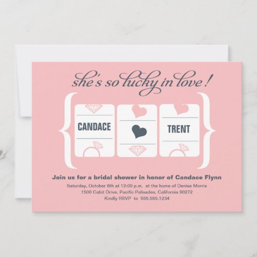 Invitation Fête des mariées de machine à sous (Devant)