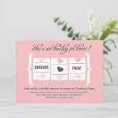 Invitation Fête des mariées de machine à sous (Debout devant)