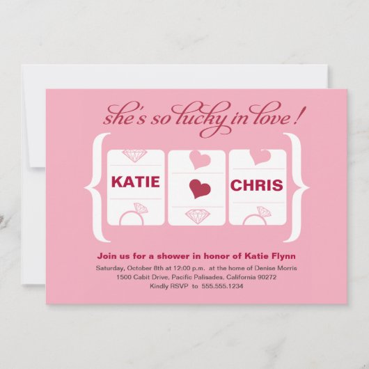 Invitation Fête des mariées de machine à sous (Devant)