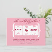 Invitation Fête des mariées de machine à sous (Debout devant)