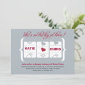 Invitation Fête des mariées de machine à sous (Debout devant)