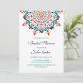 Invitation Fête des mariées de Mandala de la fusion indienne  (Debout devant)