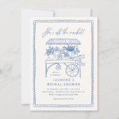 Invitation Fête des mariées de marché à la main fanée (Devant)