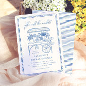 Invitation Fête des mariées de marché à la main fanée