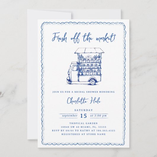 Invitation Fête des mariées de marché moderne (Devant)