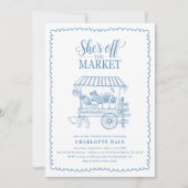 Invitation Fête des mariées de marché moderne tirée à la main (Devant)