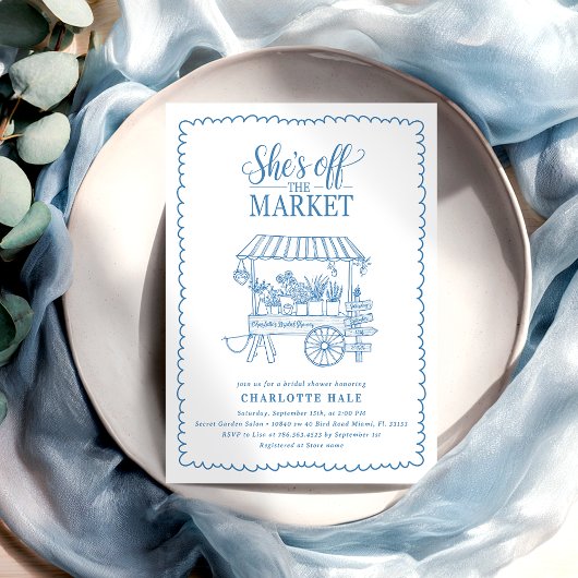 Invitation Fête des mariées de marché moderne tirée à la main