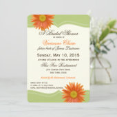 Invitation Fête des mariées de marguerite verte et orange (Debout devant)