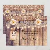 Invitation Fête des mariées de marguerites de mason éclairées (Devant / Derrière)