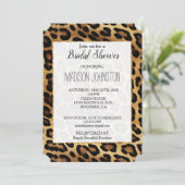 Invitation Fête des mariées de Mariage chic Brown Gold Leopar (Debout devant)