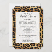 Invitation Fête des mariées de Mariage chic Brown Gold Leopar (Devant)