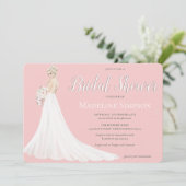 Invitation Fête des mariées de Mariage de Blonde Bride (Debout devant)