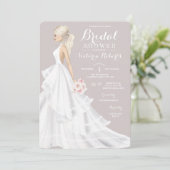 Invitation Fête des mariées de Mariage de Blonde Bride (Debout devant)