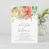 Invitation Fête des mariées de mariage de destination florale (Debout devant)