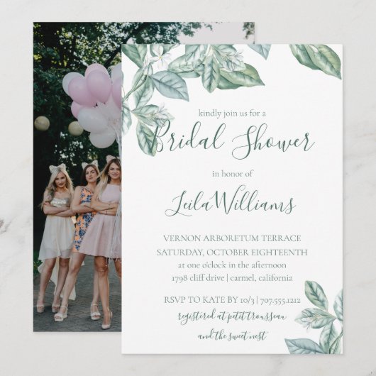 Invitation Fête des mariées de Mariage de photo de la Monnaie (Devant / Derrière)