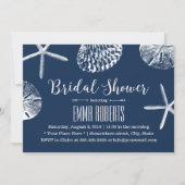 Invitation Fête des mariées de mariage de plage Marine Coquil (Devant)