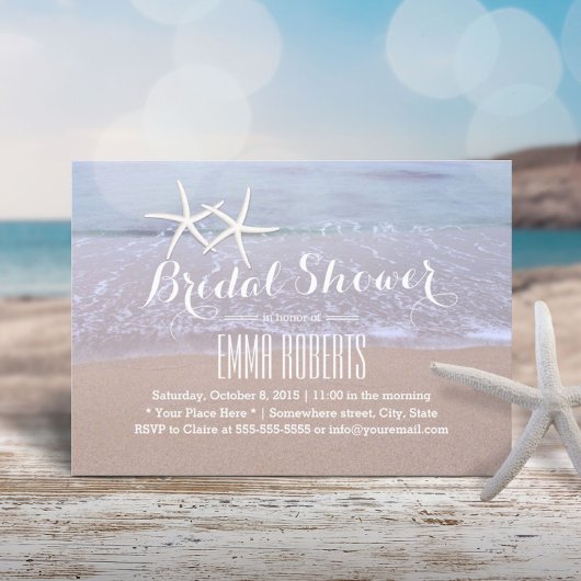Invitation Fête des mariées de mariage de Starfish Beach