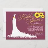 Invitation Fête des mariées de Mariage de tournesol de Bourgo (Devant)