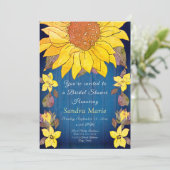 Invitation Fête des mariées de Mariage de tournesol floral ru (Debout devant)