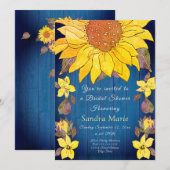 Invitation Fête des mariées de Mariage de tournesol floral ru (Devant / Derrière)