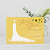 Invitation Fête des mariées de Mariage de tournesol jaune (Debout devant)