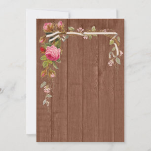Invitation Fête des mariées de Mariage en bois rose rustique