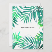 Invitation Fête des mariées de Mariage exotique tropicale (Dos)