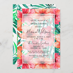 Invitation Fête des mariées de Mariage exotique tropicale