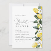 Invitation Fête des mariées de Mariage fleuri citron vert mod (Devant)