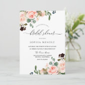 Invitation Fête des mariées de Mariage floral d'aquarelle (Debout devant)