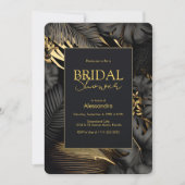 Invitation Fête des mariées de Mariage moderne Black Gold Tro (Devant)