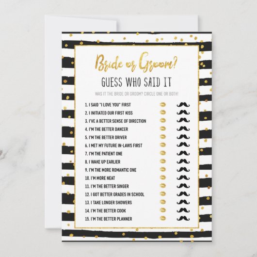 Invitation Fête des mariées de mariage ou jeu de chambre | Co (Devant)