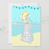 Invitation Fête des mariées de mariage Retro Destination Beac (Dos)