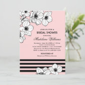 Invitation Fête des mariées de Mariage rose anémone (Debout devant)