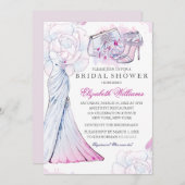 Invitation Fête des mariées de Mariage rose cristal (Devant / Derrière)