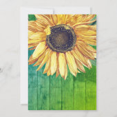 Invitation Fête des mariées de Mariage rustique Tournesol Ver (Dos)